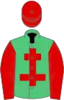 Emerald Green, Red Cross of Lorraine, sleeves and cap