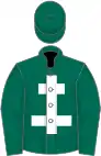 Dark green, white cross of lorraine, dark green cap