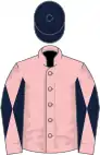 Pink, pink and dark blue diabolo on sleeves, dark blue cap