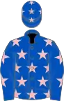 Royal blue, pink stars