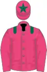 Pink, dark green epaulets and star on cap