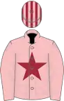 Pink, maroon star, striped cap