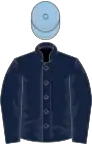 Dark blue, light blue cap