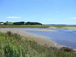 Oxner's Head and beach from Five Houses