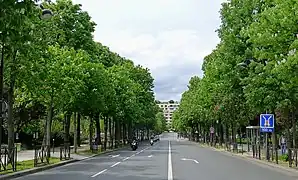 The Chausée de la Muette, in the 16th Arrondissement of Paris.  By 1868 Jean-Pierre Barillet-Deschamps and his gardeners had planted over a hundred thousand trees along the new boulevards of Paris.