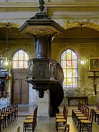 The pulpit in the nave
