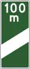 F-14f "indicator sign on the expresway, placed in a distance of 100 m before the beginning of exit lane"