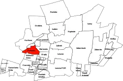 Location of Powązki in Gmina Leszno