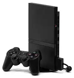 PlayStation 2 Slimline console with DualShock 2 controller