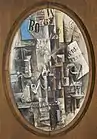 Pablo Picasso, 1912, Violon, verre, pipe et encrier (Souvenir of Le Havre), oil on canvas, 81 x 54 cm, National Gallery in Prague, Czech Republic