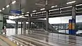 The paid area for Sungai Buloh's KTM Komuter. Stairs lead to platform.