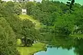 Image 3Painshill Park in Cobham has follies on natural, but landscaped slopes by part of the Mole disguised as ornamental lakes and the Great Cedar thought to be the largest Cedar of Lebanon in Europe.  In the mid-north of the county. (from Portal:Surrey/Selected pictures)