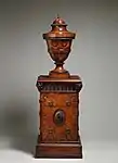 Urn on pedestal; circa 1780 with latter additions; by Robert Adam; inlaid mahogany; height: 49.8&nbsp;cm; Metropolitan Museum of Art