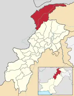 Location of the Chitral District (highlighted in red) in Pakistan