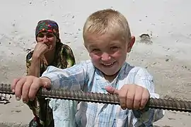 Pamiri woman and boy in Tajikistan