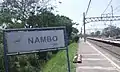 The signage of the station (July 2015)