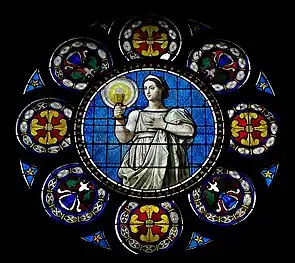 Rose window of church, representing "Faith"