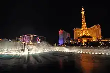 Paris Las Vegas and Bellagio Fountain show in 2010