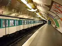 MF 67 rolling stock on Line 12 at Mairie d'Issy