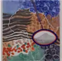Patterns of Africa, mixed media, Jeannine Cook. Collection of New Hall Art Collection, Murray Edwards College, University of Cambridge, Cambridge, England.