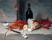 Paul Jean Baptiste Lazerges, Still Life with Crabs and Bottle,