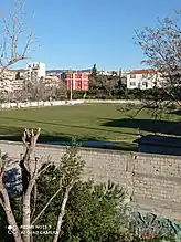 View of Pavlos Melas Footbal Field & the Town Hall