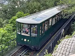 Sixth generation Peak Tram car near The Peak Terminus