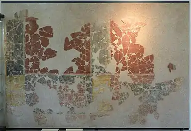 Remains of a decorative mural from  12, rue de l'Abbé-de-l'Épée, (2nd century AD} (Musée Carnavalet)