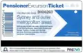 Prepaid Pensioner Excursion Ticket
