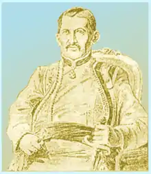 Petar I Petrovic as a warrior (by French drawing)
