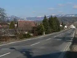 Road no. 11, Hrubý Jeseník in the background