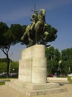 Piazza Albania, Rome: the statue of George Kastrioti Skanderbeg, national hero of Albania