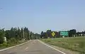 Looking north at Pickerel's entrance sign
