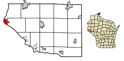 Location of Prescott in Pierce County, Wisconsin.