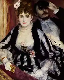 La Loge; Pierre-Auguste Renoir; 1874; oil on canvas; 80 x 63.4&nbsp;cm; Courtauld Gallery (London)