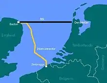 Location of Balgzand Bacton Line (black line)