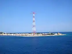 A landscape of Torre Faro with the Pylons of Messina.