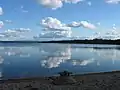 The lake of Pirttijärvi in Puolanka, seen from the beach at the North-Western end of the lake towards southeast.