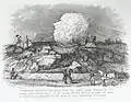 Artist's impression of Pitt's head, 1850