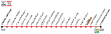Schematic map of Line T6