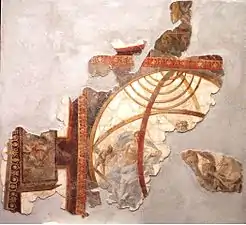 Fresco detail of a planisphere, from villa San Marco (seen at Antiquarium)