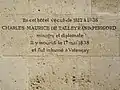 Inscription at the Hôtel de Saint-Florentin&nbsp;[fr]