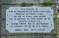 Plaque to Toiras, defender of Saint-Martin-de-Ré.