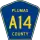 County Road A14 marker