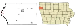 Location of Westfield, Iowa