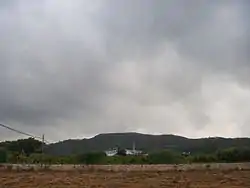 Albinyana, at the foothills of the Coast Rovira, seen from a vineyard