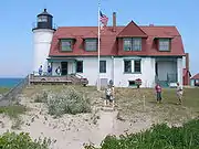 A side view of the lighthouse