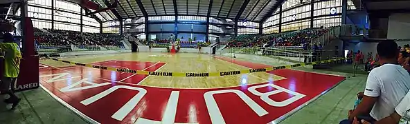 Inside the Polysports Basketball Arena before abandoned.