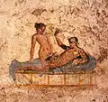 Sexual scene. Casa del Ristorante in Pompeii