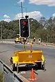 Temporary LED traffic lights with sensor in Australia